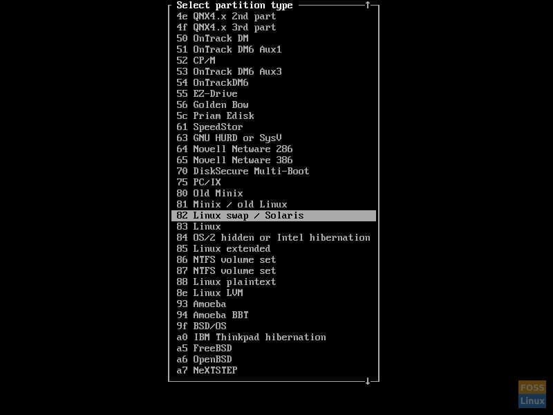 Changing the partition type