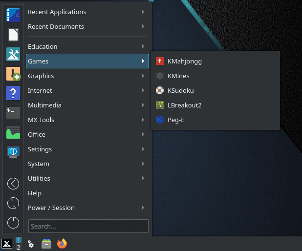 MX Linux Preinstalled Games