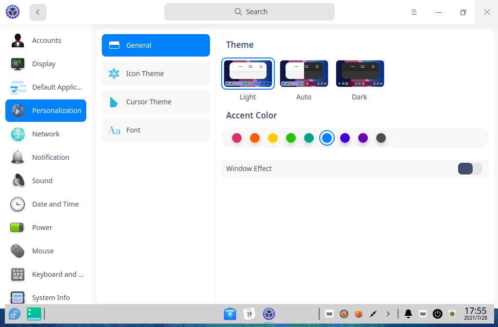 20. deepin control center personalization