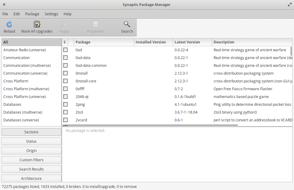 Synaptic Package Manager