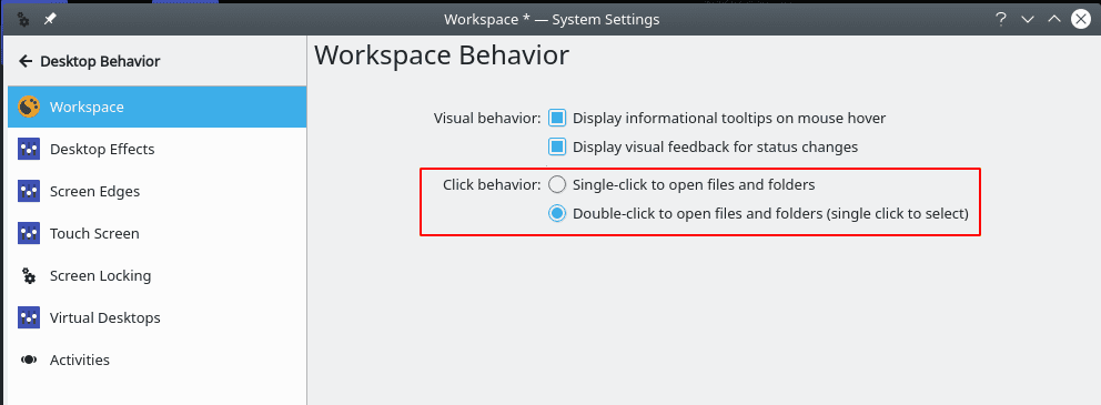 Enable Single Click - KDE