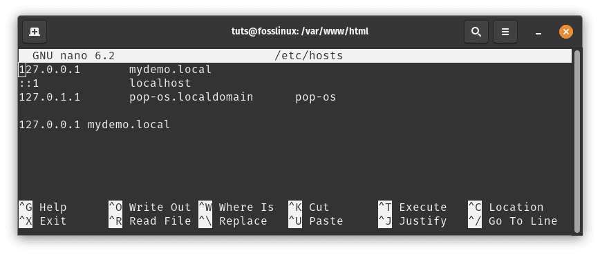 append entry to etc hosts