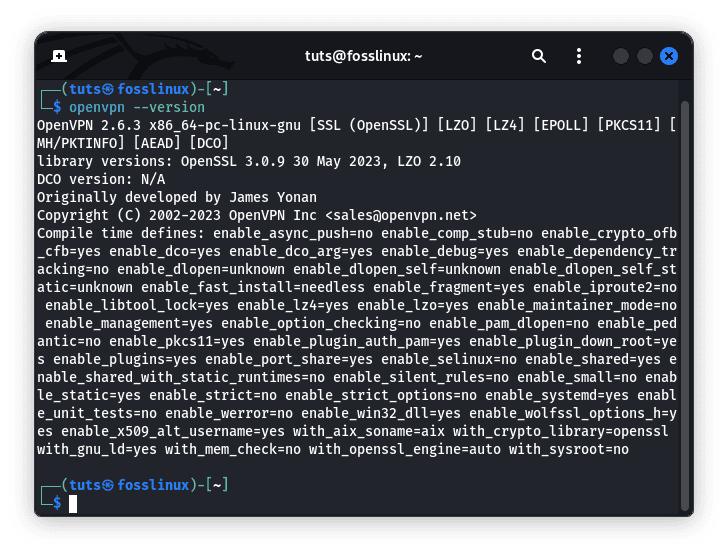 check openvpn version