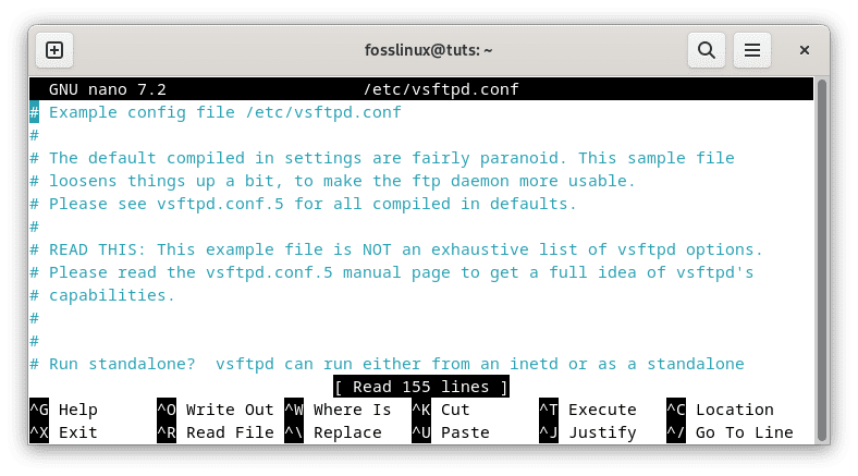 configure vsftpd