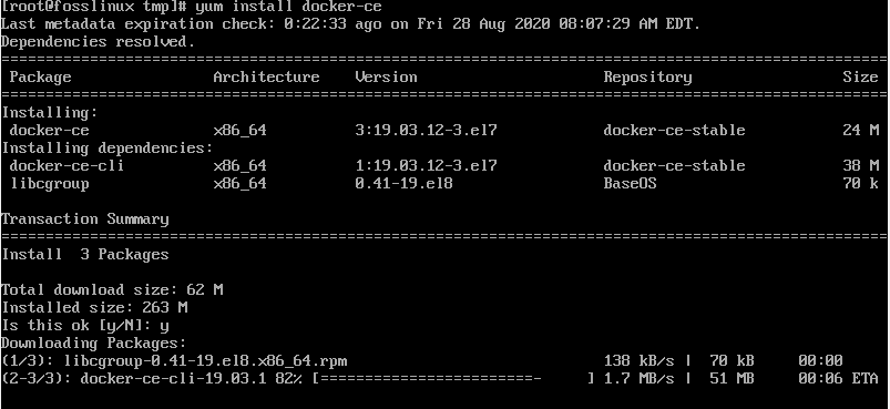 downloading docker-ce packages during installation