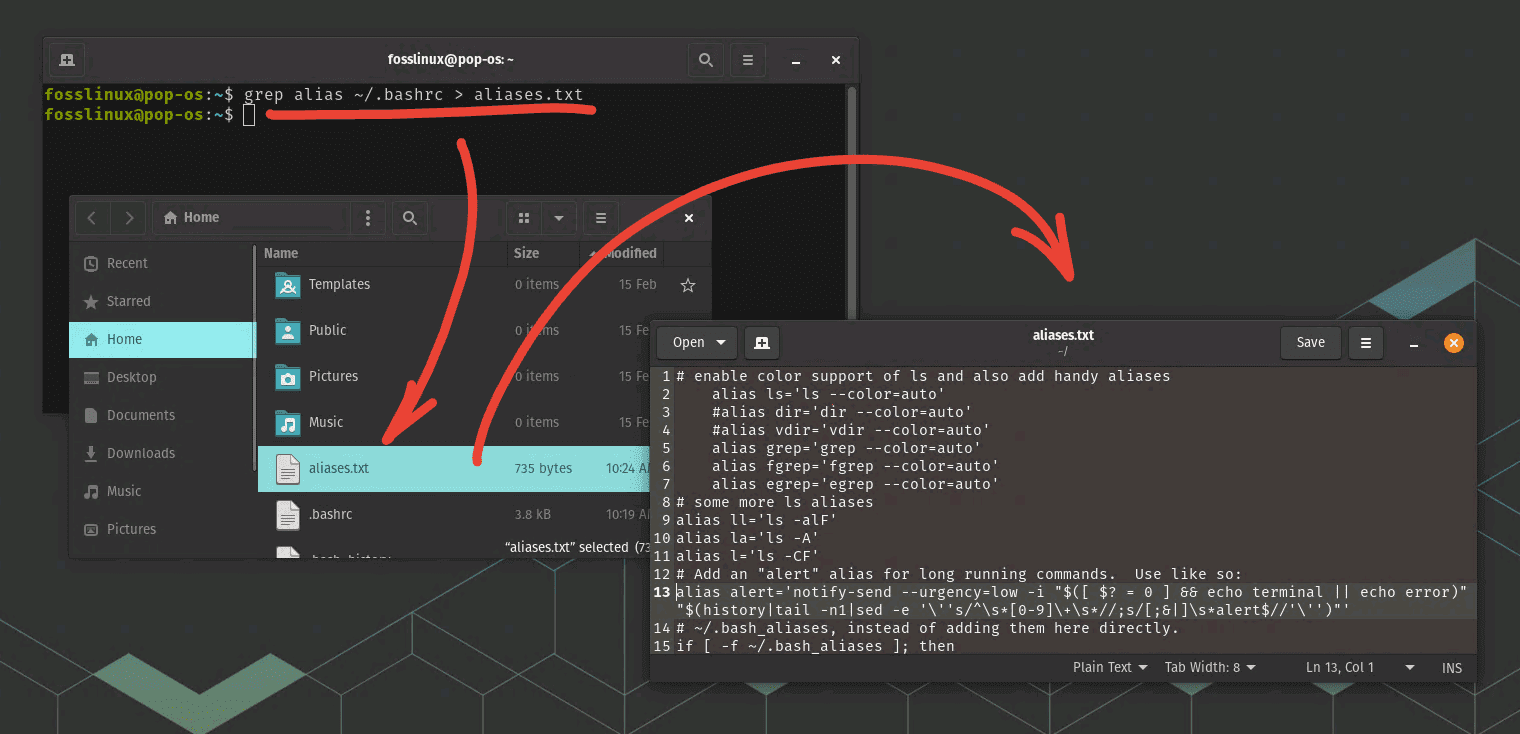 exporting permanent aliases to a text file