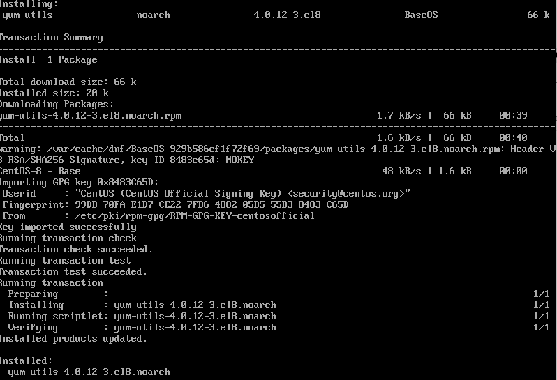 installing yum utils package