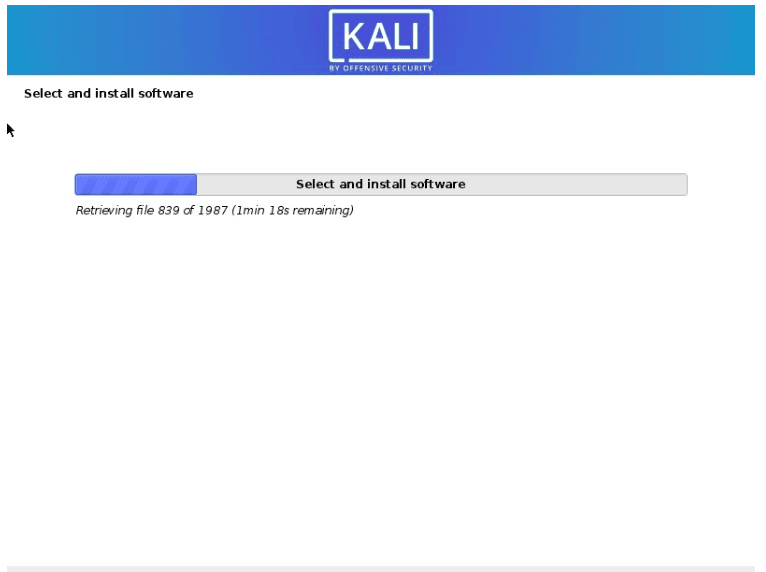 kali installation progress