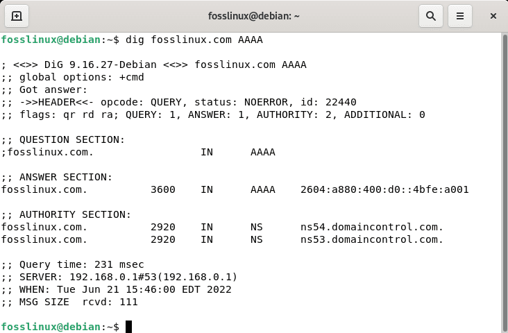 lookup ipv6 address