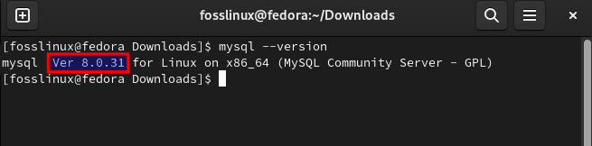 mysql version