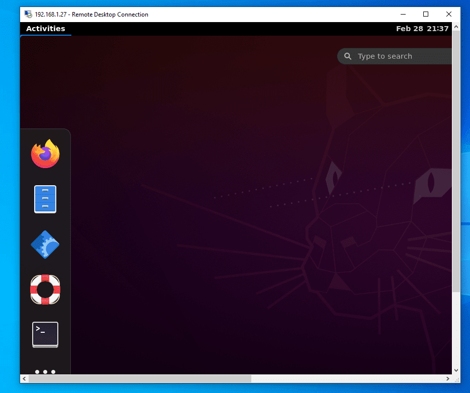 ubuntu on rdp