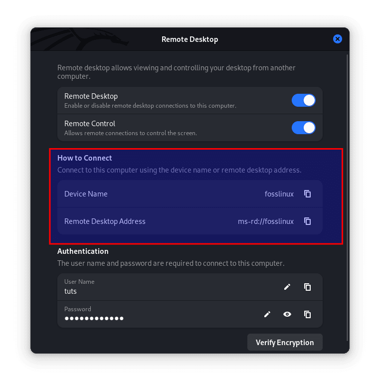 vnc server address